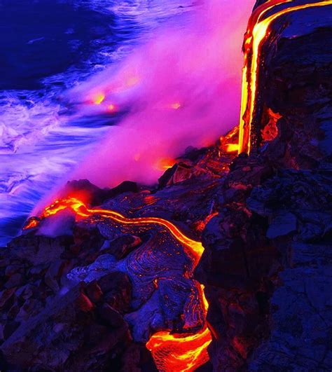 How Rare For Immense Liquid Lava To Hit The Water Of The Ocean Not