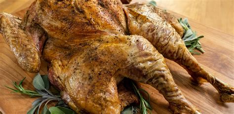 Spatchcock'd Roast Turkey by Alton Brown | Roast turkey recipes, Roasted turkey, Turkey recipes