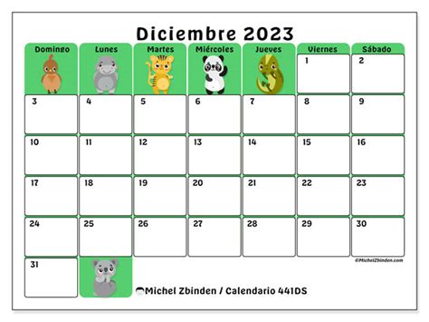 Calendario Diciembre De 2023 Para Imprimir “483ds” Michel Zbinden Es
