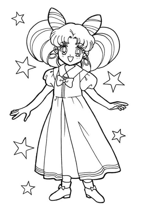 Chibiusa From Sailor Moon Coloring Page Free Printable Coloring Pages