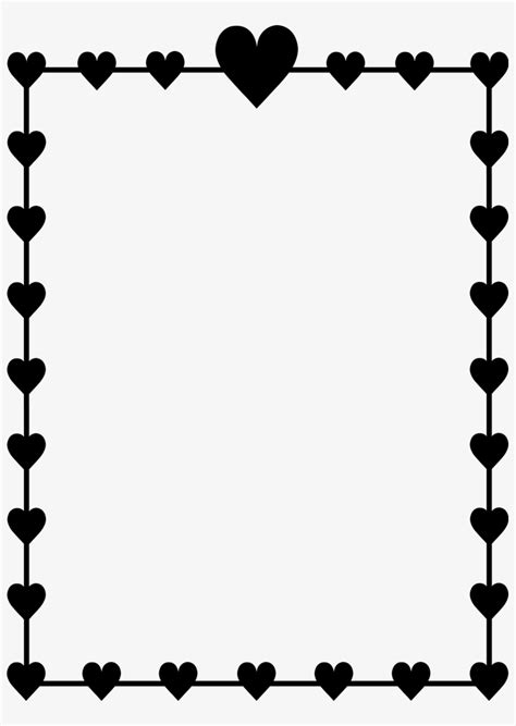 Frame Svg Jpeg Heart Border Black And White Clipart Transparent Png