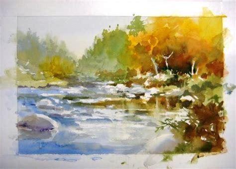 How To Paint Water Peaceful River Painting Loose Watercolor