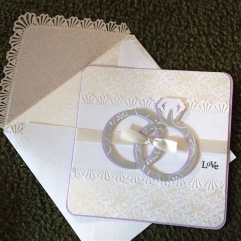 Wedding Card Made With Cricut Cartridge Wedding Ribbon And Love Stamp