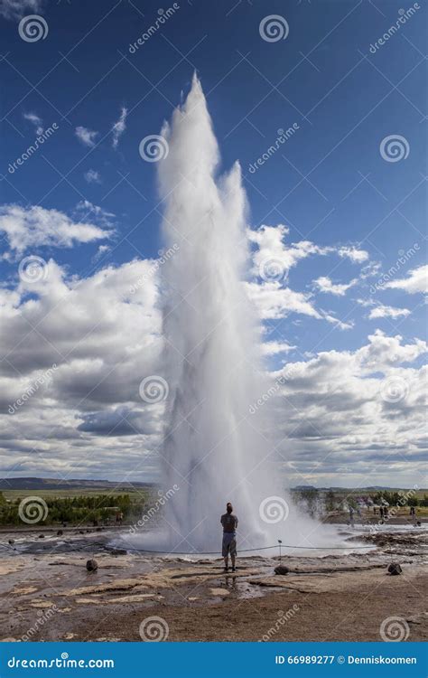 Erupting Geyser Editorial Photography Image Of Nature 66989277