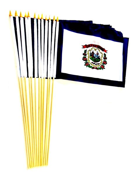 West Virginia 12 X 18 Miniature Stick Flags West Virginia State Flag
