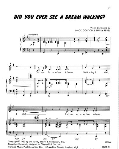 Did You Ever See A Dream Walking Sheet Music By Harry Revel Nkoda