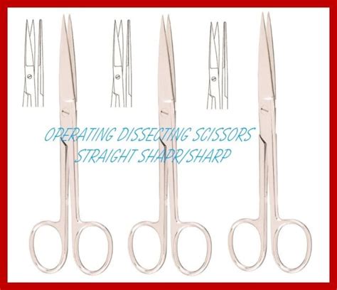 6 Operating Dissecting Surgical Scissors 55 Straight Sharp Sharp
