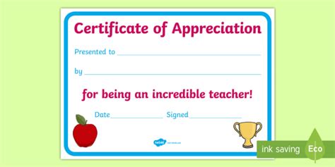 Teacher Appreciation Certificate Teacher Appreciation Week Teacher