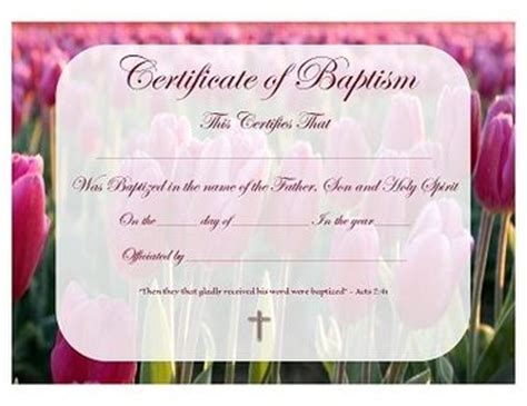 There is also a wide selection of free gift certificate templates. Christian Baptism Certificate Template | Baptism ...