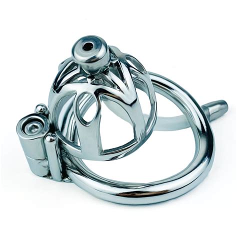 Faak Stainless Steel Metal Chastity Device With Urinary Catheter Penis