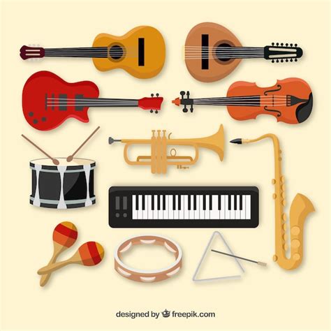 Collection Of Music Instruments Vector Free Download