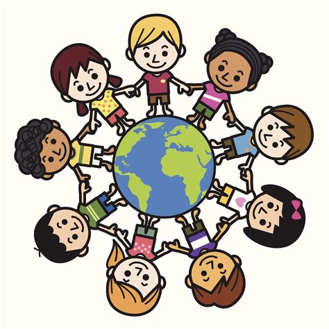 Happy Smiling Multicultural Kids Around The World Clipart Free
