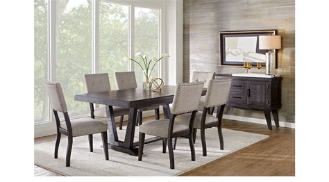While it speaks to the classic dining set and sconces, it feels fresh. Hill Creek Black 5 Pc Rectangle Dining Room - Rustic