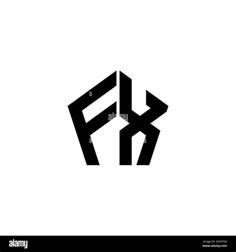Fx Monogram Logo Letter With Polygonal Geometric Shape Style Design