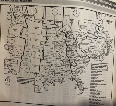 Us Area Codes And Time Zone Map Photo From An Old Phone Book Coolguides