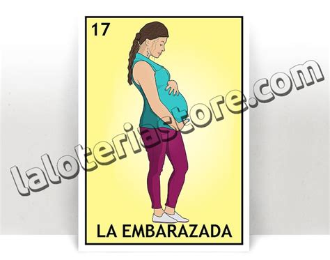 La Embarazada Loteria Card Pregnant Woman Pregnancy Etsy