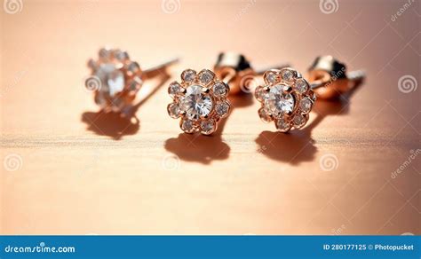 Girls Fancy Studs Against a White Backdrop Stock Illustration