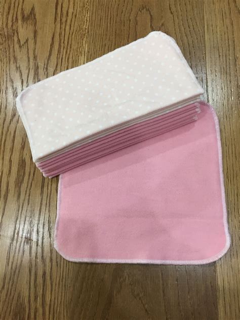 cloth-wipes,-1-dozen-2-ply-8-cloth-napkins,-pale-pink-and-white-dot-cloth-wipes,-pink-cloth
