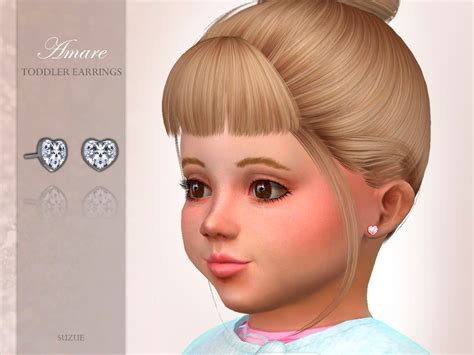 Amare Toddler Earrings By Suzue From Tsr • Sims 4 Downloads