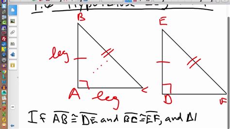 If any problem arises in the construction, explain the cause of the problem. Geometry 4.6 Hypotenuse Leg Theorem of Congruence Example ...
