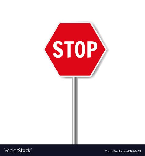 Red Stop Signisolated White Background Royalty Free Vector