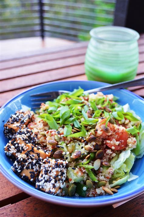Gormandize Sesame Tofu Quinoa Salad