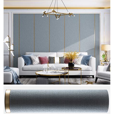 Modern Living Room Tv Background Wallpaper 3d House Grey Blue Luxury