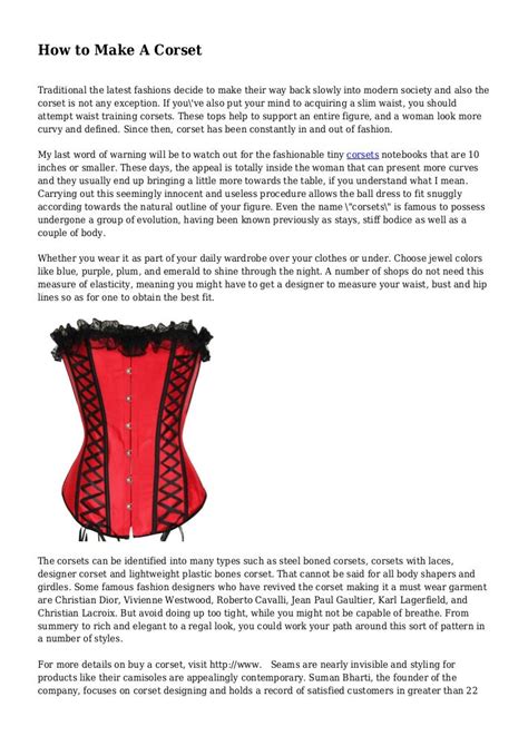 How To Make A Corset