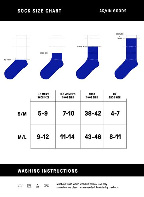 Sock Size Chart For Women