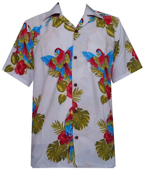 Hawaiian Shirt Mens Parrot Toucan Print Beach Aloha Party EBay