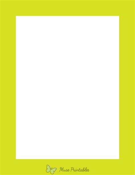 Printable Lime Green Solid Page Border