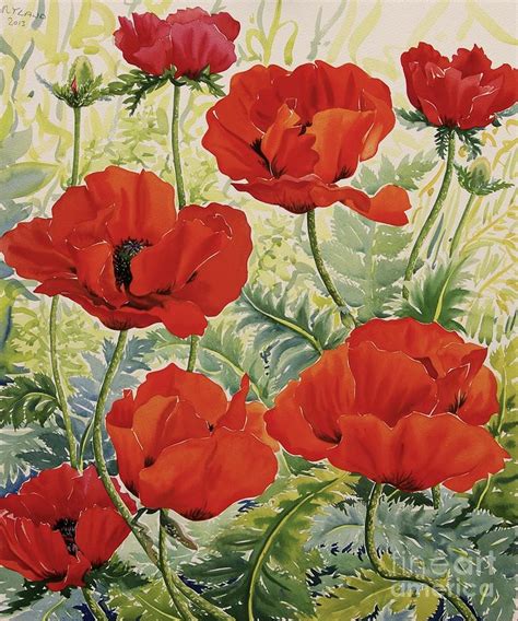 Large Red Poppies Painting By Christopher Ryland Pixels