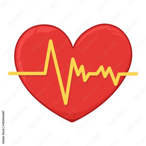 Human Heart With Heartbeat Icon Concept Cartoon Vector Illustration
