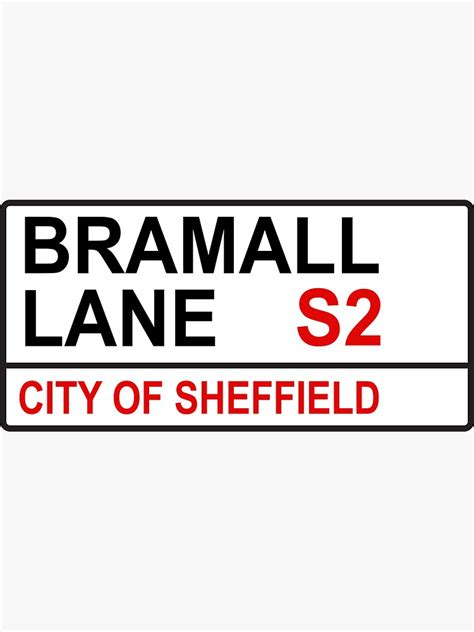 Sheffield Football Team Bramall Lane Street Sign Sticker For Sale By