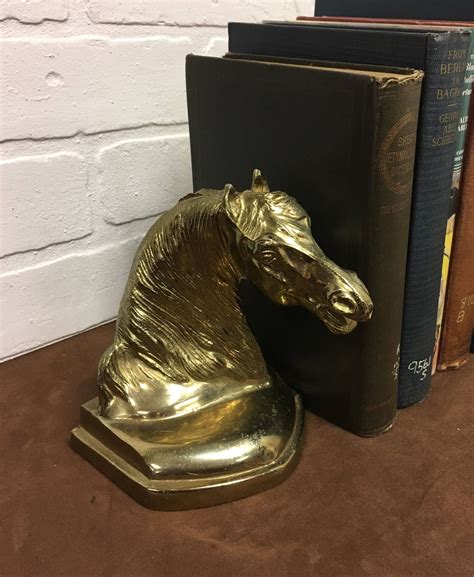 Gorgeous Vintage Brass Horse Head Bookend Etsy Horse Head Vintage