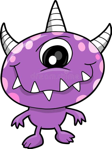 Illustration About Cute Purple Monster Vector Illustration