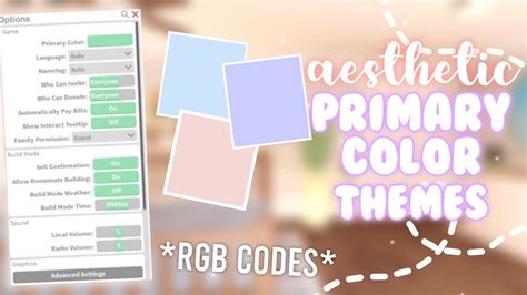 Primary Color Codes For Bloxburg