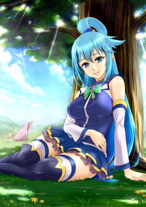 Safebooru Girls Absurdres Aqua Konosuba Arm Support Bangs Bare