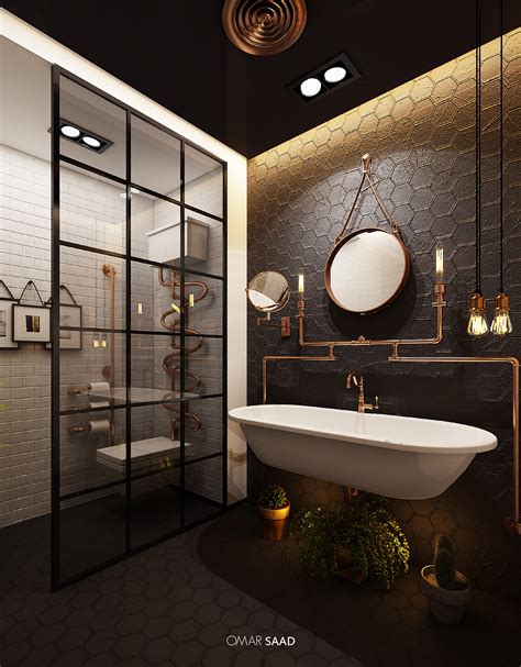 Industrial Bathroom Interior Design On Behance