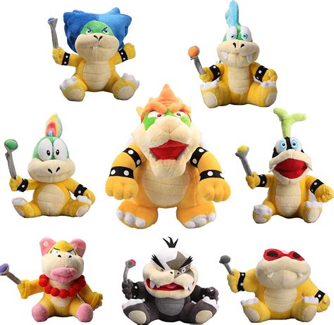 Uiuoutoy Lot De 8 Poupées Bowser King Koopa Koopalings En Peluche Larry Iggy Wendy Morton Jr Roy