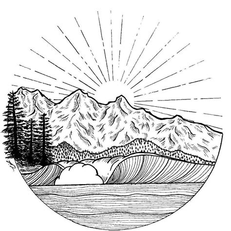 Sunset Mountain Sketch