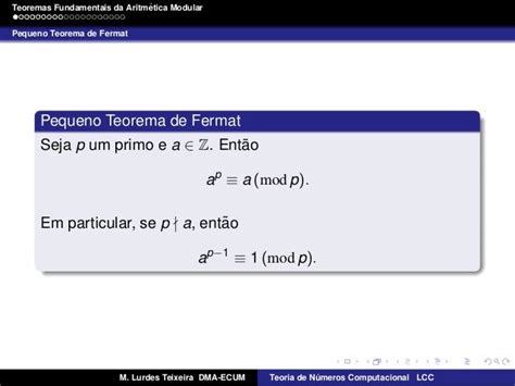 Pequeno Teorema De Fermat