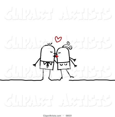 Stick People Character Couple Kissing Under A Heart Clipart By Nl Shop