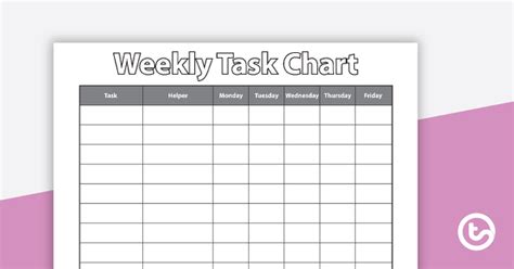 Weekly Task Chart Teach Starter