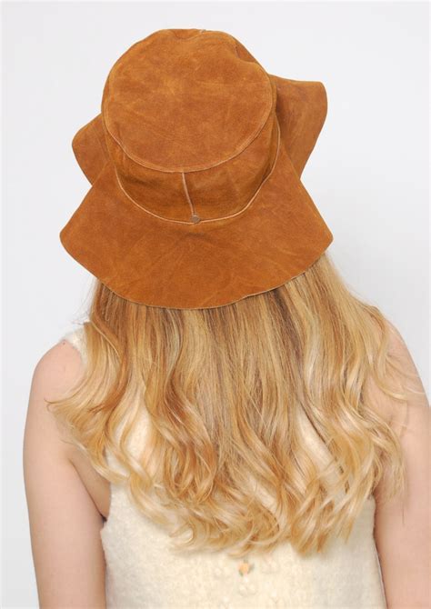 Vintage 70s Floppy Hat Suede Hippie Hat Leather Boho Hat Wide Etsy