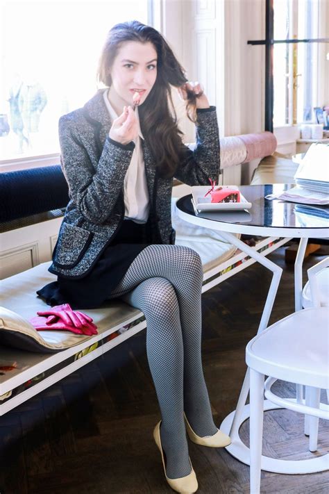 Fashion Blogger Veronika Lipar Of Brunette From Wall Street Sharing How To Wear The Fishnet