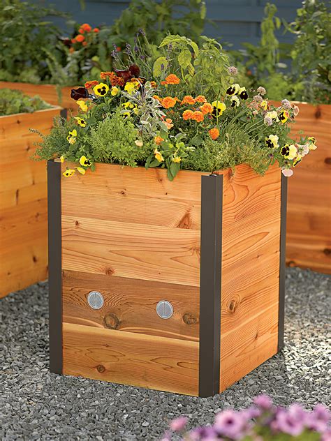 This generously sized raised garden bed is fantastic. Tall Outdoor Planter: 2x2 Elevated Cedar Planter ...