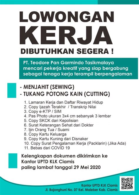 Lowongan kerja bumn pt dirgantara indonesia. Info Loker Ciamis September 2020 - Guru Paud