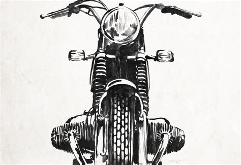 Vintage Bmw Motorcycle Art Print On Behance