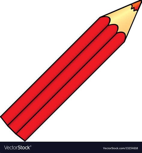 Red Pencil Color Icon Royalty Free Vector Image